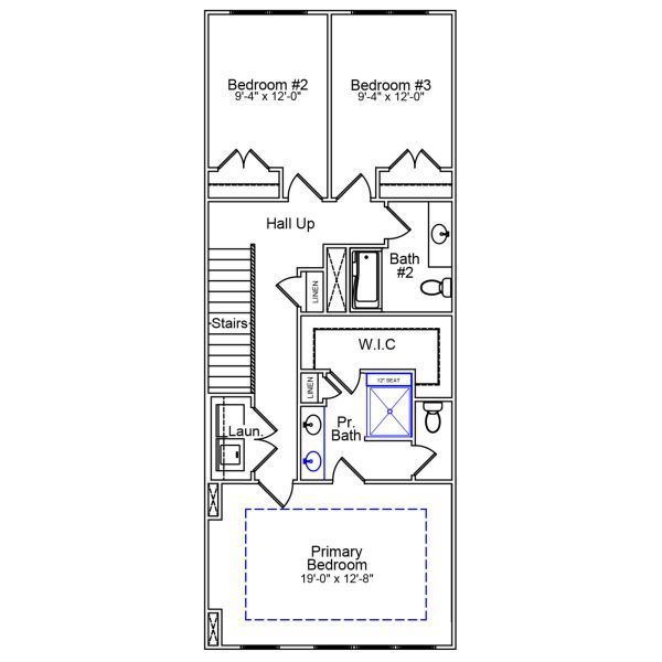 2D floor plan layout of this home in Nichols Landing, Charlotte, NC (Image 3).