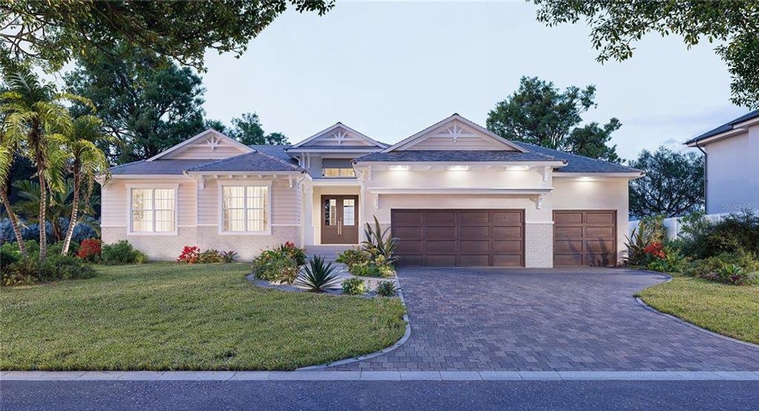 Front exterior of a new home in , Sarasota, FL, highlighting curb appeal (Image 20).