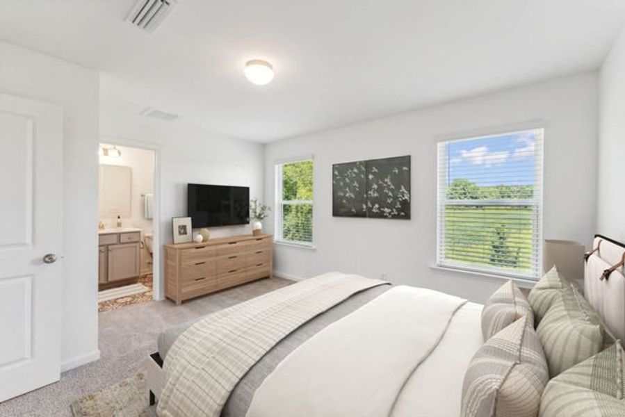Representative furnished interior of a home built from the Lucas TH by True Homes in Hoover Townhomes, Charlotte (Image 10).