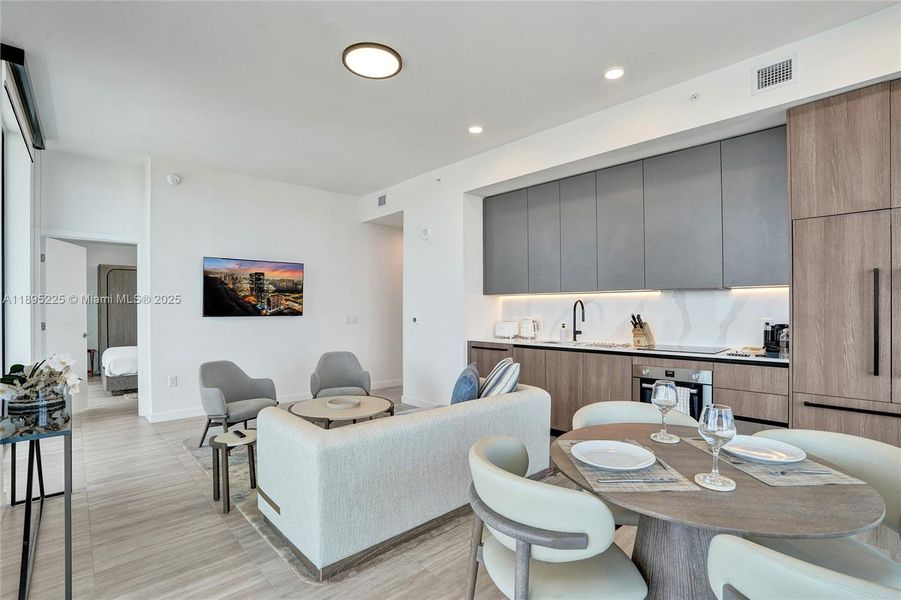 Furnished interior view inside a new home in 72 Park, Miami (Image 13).