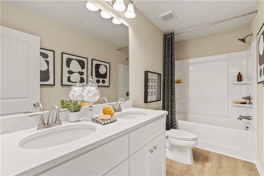 Furnished interior view inside a new home in Enclave at Evergreen, Fairburn (Image 28).