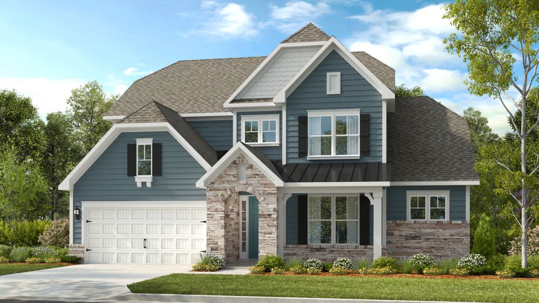 Representative exterior photo of a completed home built from the Wembley by Taylor Morrison in Estates at Sugar Creek, Indian Land, SC (Image 1).