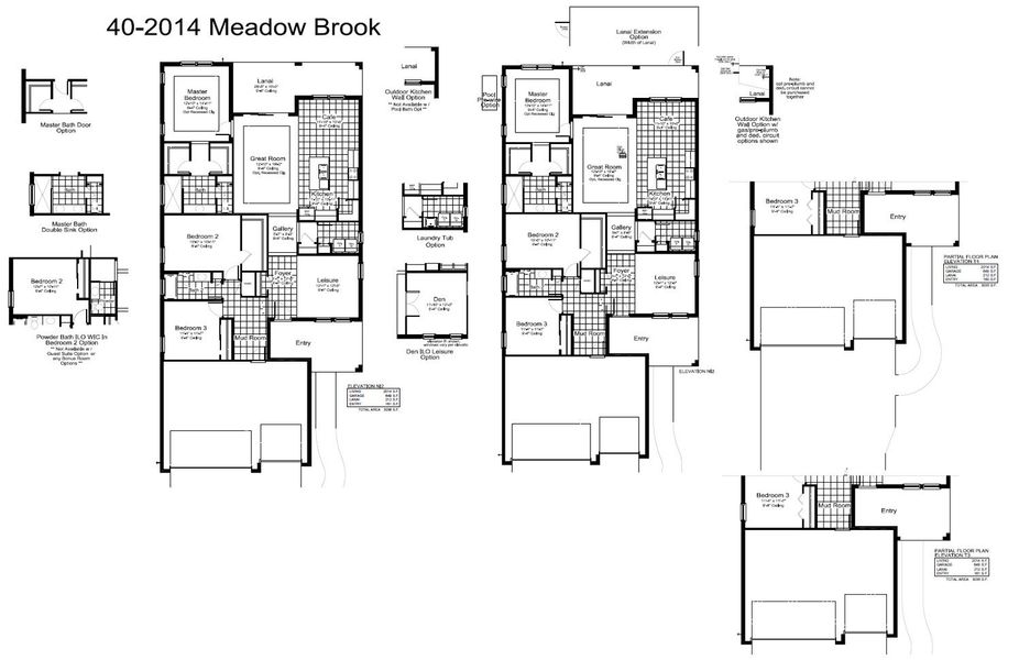 2D floor plan layout for the Meadow Brook by Neal Communities in Vicenza, Venice, FL (Image 5).
