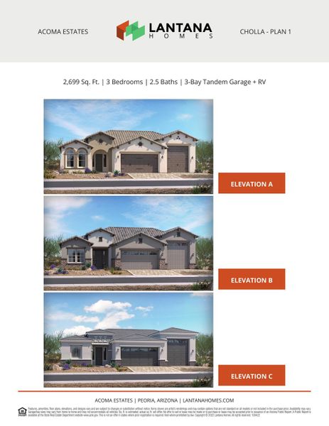 Representative exterior photo of a completed home built from the Cholla by Lantana Homes in Acoma Estates, Peoria, AZ (Image 29).