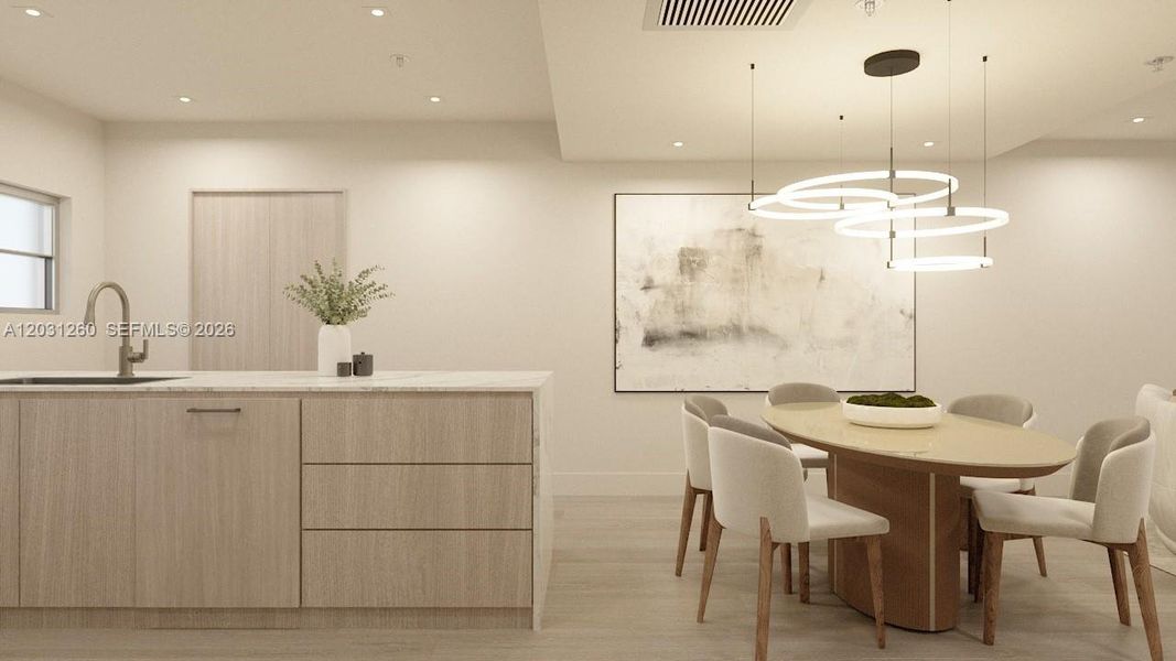 Furnished interior view inside a new home in , Miami Beach (Image 17).