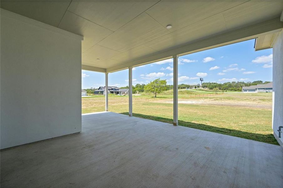 Extended over sized back covered patio