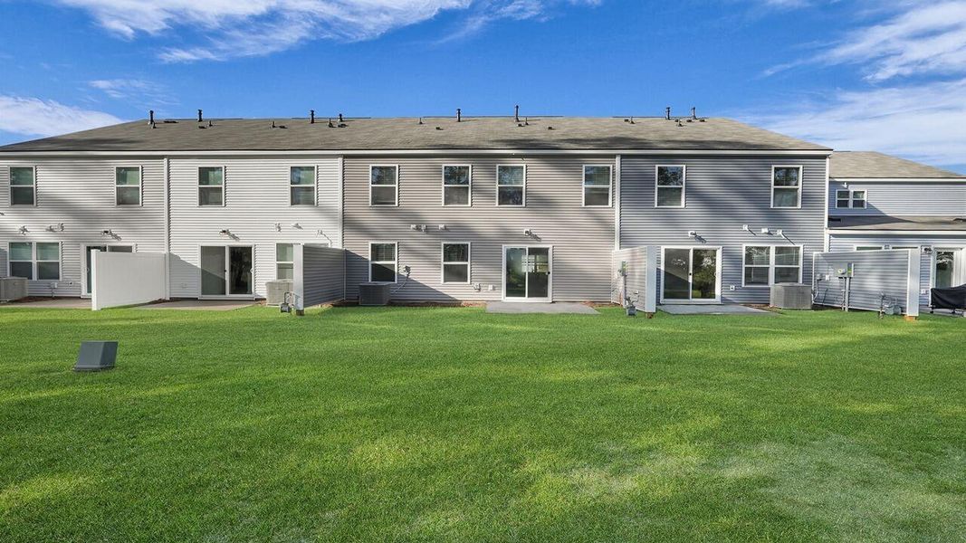 Exterior details and patio area of a home in Pine Hills Townhomes at Cane Bay, Summerville (Image 15). Exterior details and patio area of a home in Pine Hills Townhomes at Cane Bay, Summerville (Image 15).