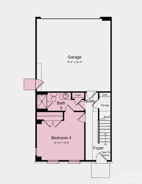 Lower Level Floor Plan -  Additional Highlights Include: shower ledge in the primary bath and secondary bedroom with full bath in place of a flex room and half bath