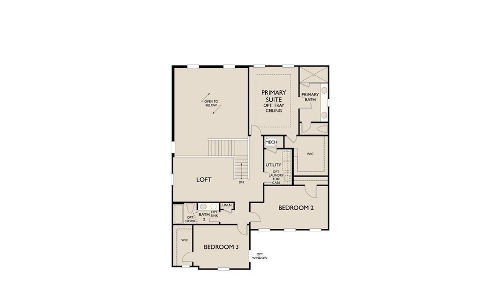 2D floor plan layout for the Moseley by Ashton Woods in Lake Cawood Cove, Windermere, FL (Image 4).