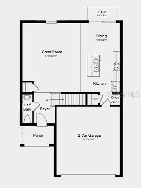 2D floor plan layout of this home in Cove at Coasterra, Palmetto, FL (Image 2).