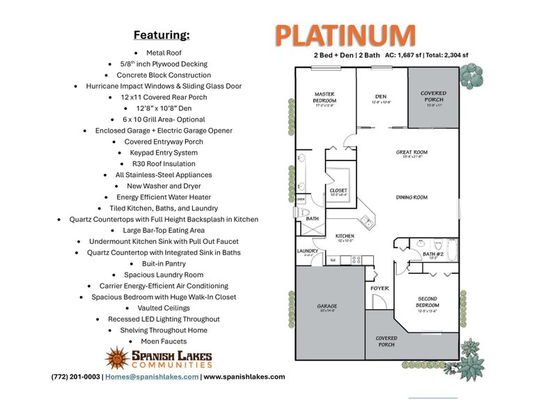 Floorplan and Features- Platinum