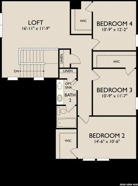 2D floor plan layout of this home in Saddlebrook Ranch, Schertz, TX (Image 3).
