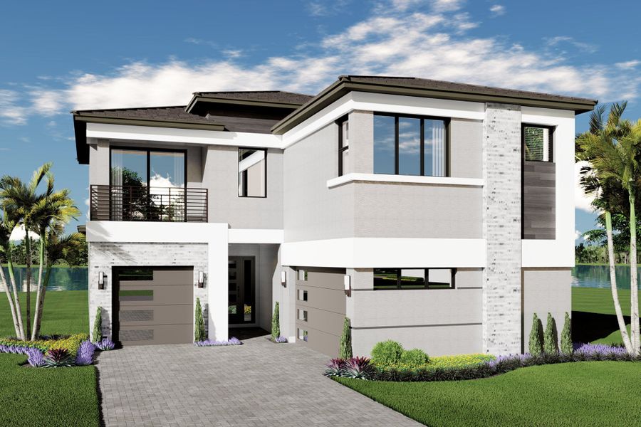 Representative exterior photo of a completed home built from the Capri by GL Homes in Lotus Edge, Boca Raton, FL (Image 13).