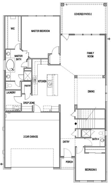 2D floor plan layout of this home in Blackhawk, Pflugerville, TX (Image 4).