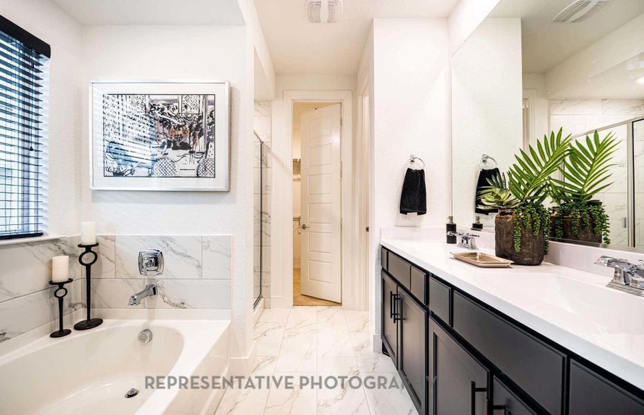 Furnished interior view inside a new home in Pomona: 40ft. lots, Manvel (Image 10).