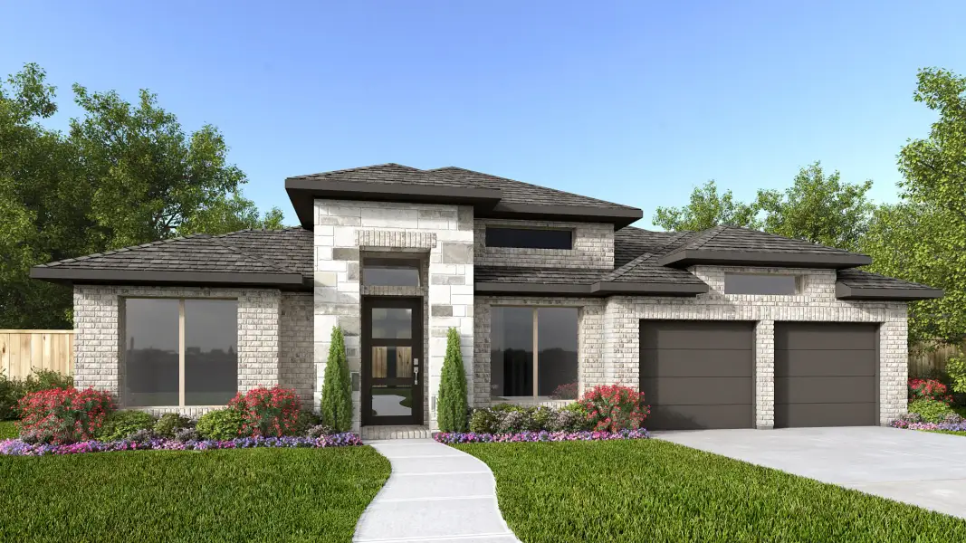 Representative exterior photo of a completed home built from the 3257W by Perry Homes in Briarley, Montgomery, TX (Image 2). Representative exterior photo of a completed home built from the 3257W by Perry Homes in Briarley, Montgomery, TX (Image 2).