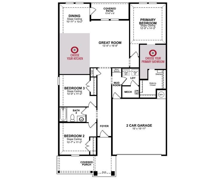 2D floor plan layout for the Sierra by Beazer Homes in Lake Pointe, Little Elm, TX (Image 3).