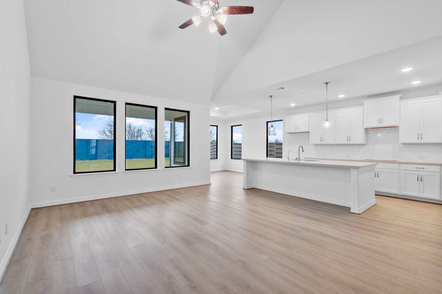 Natural light floods the space the moment you step in from the foyer into the main living space. Natural light floods the space the moment you step in from the foyer into the main living space.