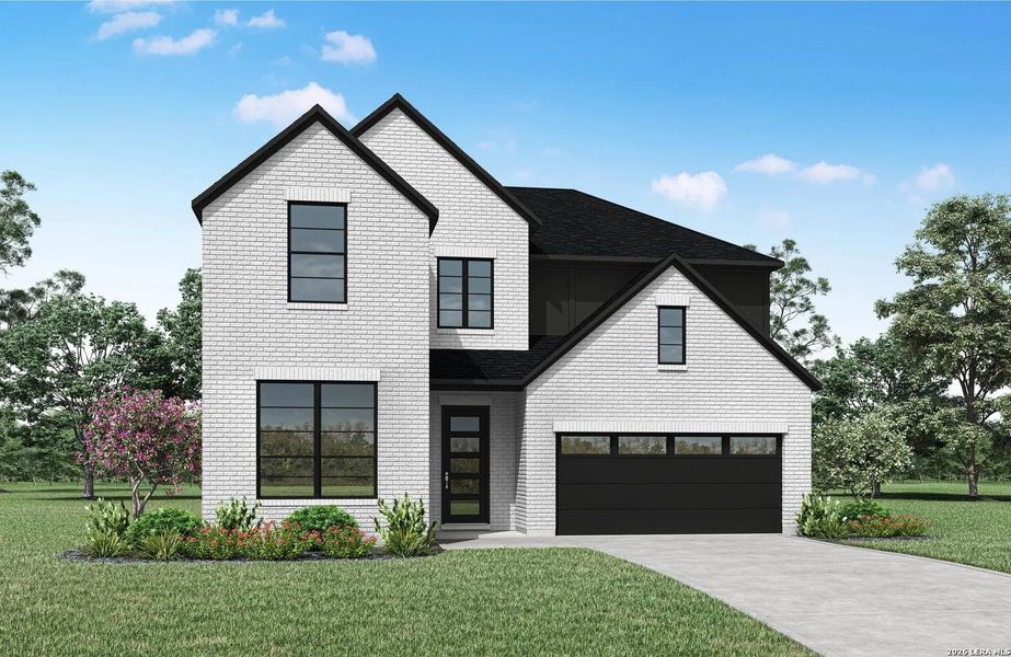Front exterior of a new home in Ladera - 50s, San Antonio, TX, highlighting curb appeal (Image 2). Front exterior of a new home in Ladera - 50s, San Antonio, TX, highlighting curb appeal (Image 2).
