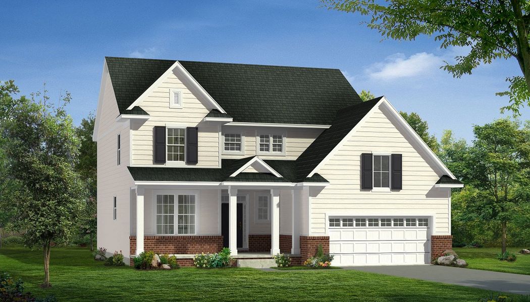 Representative exterior photo of a completed home built from the The Yorkshire by Norfolk Homes in Coronado Estates, Jackson, MI (Image 25).