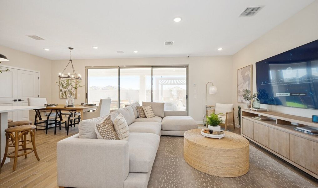 Great room with sliding glass door