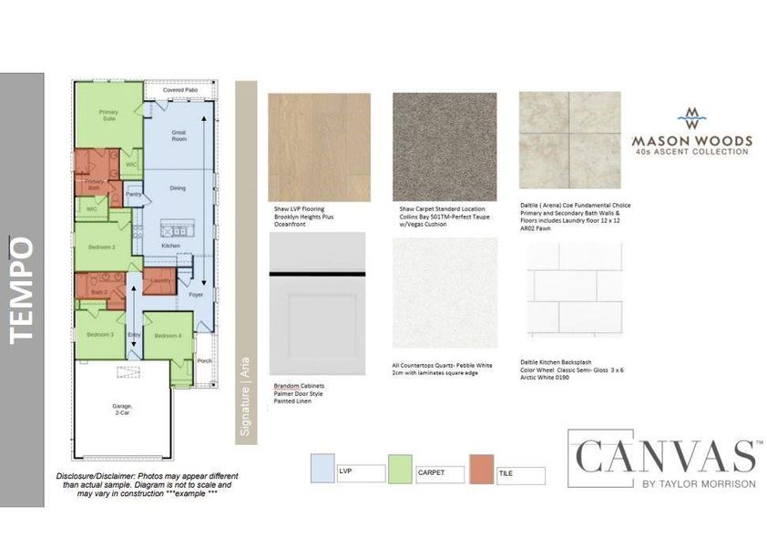 Design Selections.  Home is under construction and selections are subject to change.