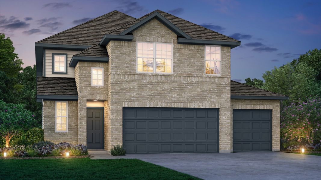 Representative exterior photo of a completed home built from the The Wisteria by Legend Homes in River Ranch, Dayton, TX (Image 2). Representative exterior photo of a completed home built from the The Wisteria by Legend Homes in River Ranch, Dayton, TX (Image 2).