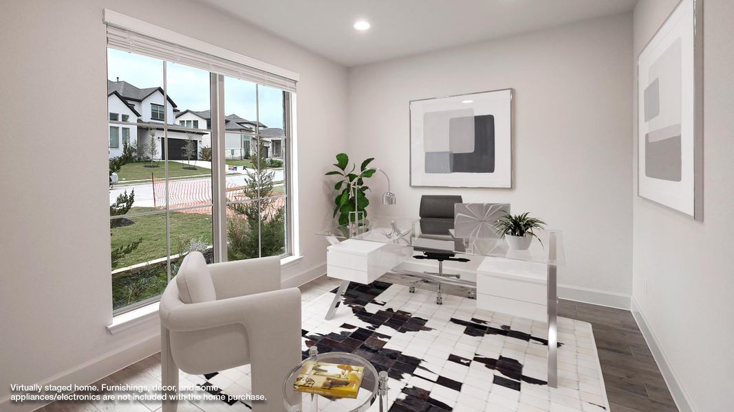 Furnished interior view inside a new home in 6 Creeks, Kyle (Image 13).