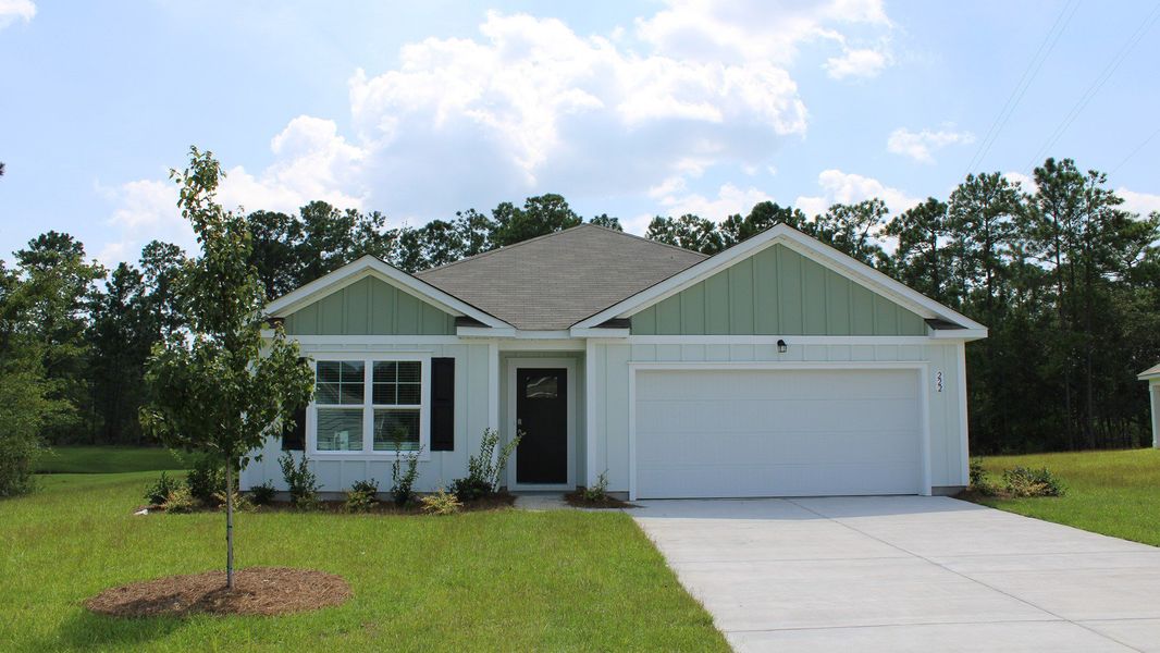 Representative exterior photo of a completed home built from the CALI by D.R. Horton in Ravenloft, Conway, SC (Image 15).