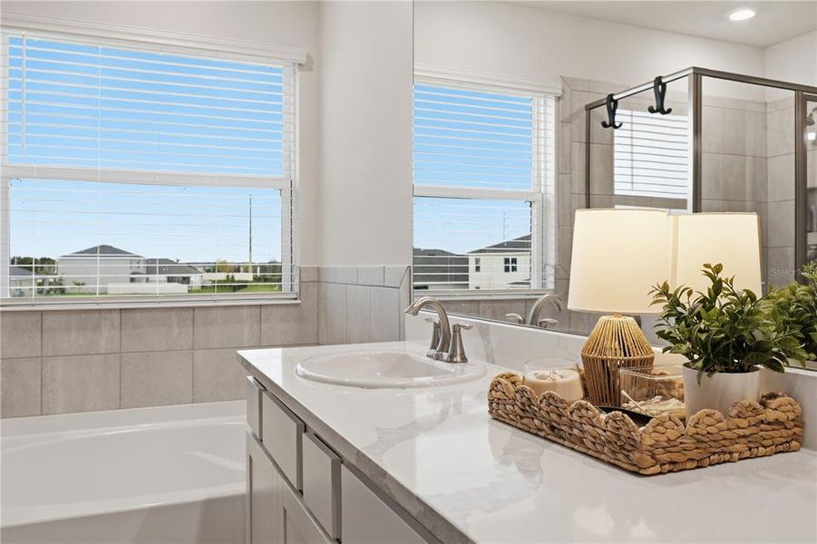 Furnished interior view inside a new home in Solera at Lakewood Ranch, Lakewood Ranch (Image 19). Furnished interior view inside a new home in Solera at Lakewood Ranch, Lakewood Ranch (Image 19).