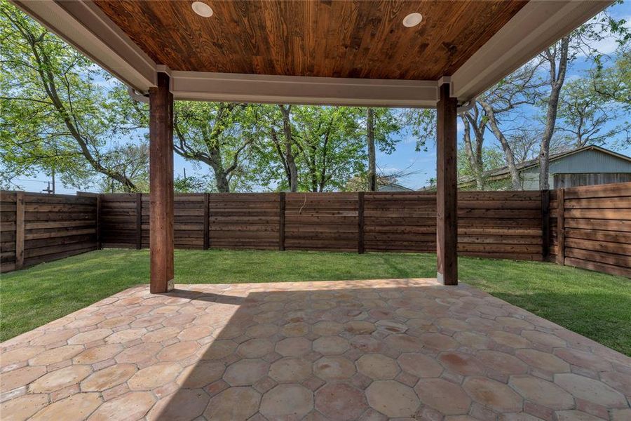 Large covered patio