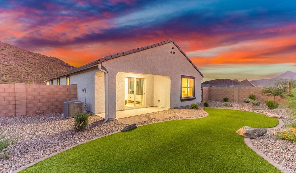 Exterior details and patio area of a home in Saguaro Bloom, Marana (Image 26).