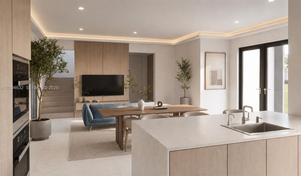 Open concept Kitchen/ Dining/ Family Rooms - renderings