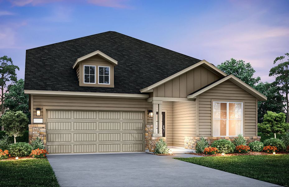 The Keller, a two-story home with 2-car garage, shown with Home Exterior 38