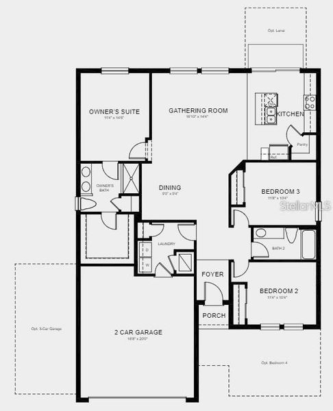 2D floor plan layout of this home in , Kissimmee, FL (Image 2).