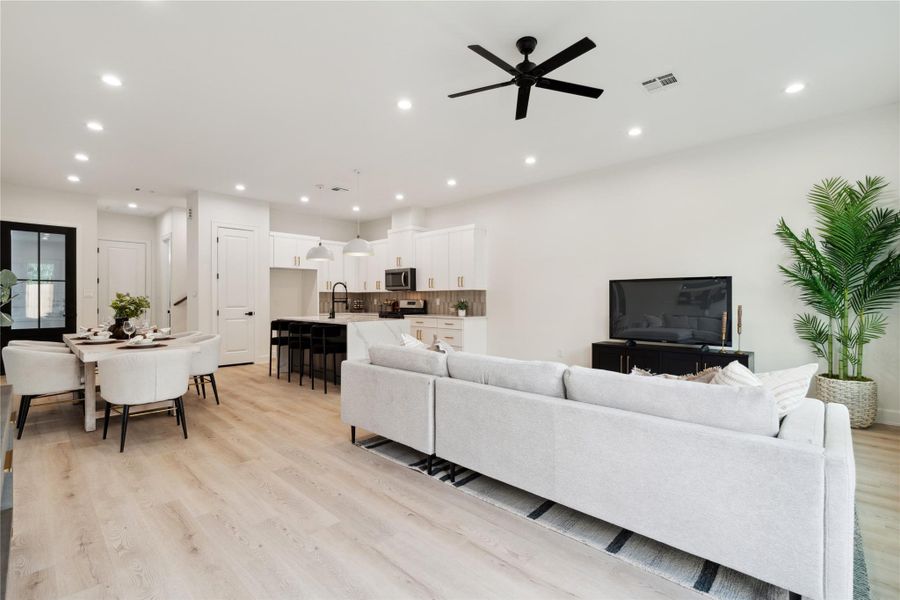 Ample space allows for comfortable seating arrangements, making this the perfect spot for relaxation and social gatherings.