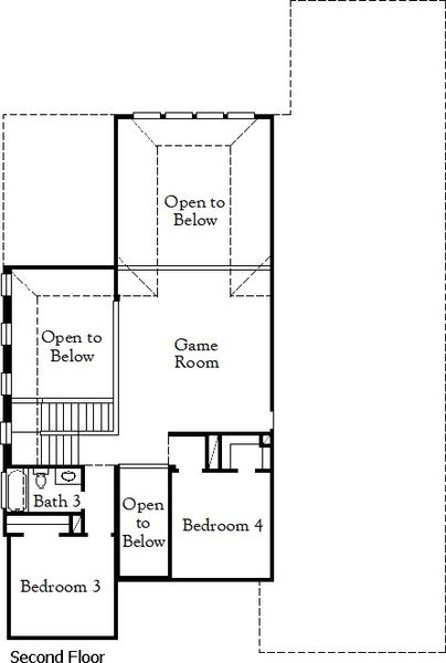 2D floor plan layout for the Willis II by Coventry Homes in Blackhawk, Pflugerville, TX (Image 4).