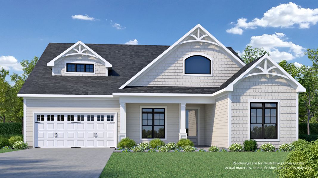 Front exterior of a new home in Terrapin, Leland, NC, highlighting curb appeal (Image 1). Front exterior of a new home in Terrapin, Leland, NC, highlighting curb appeal (Image 1).