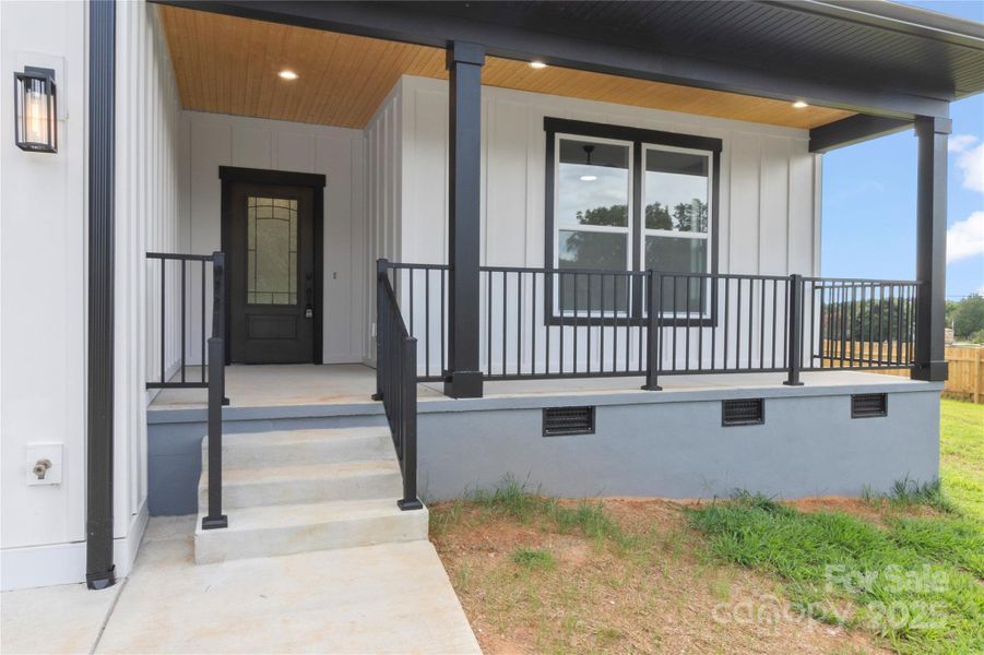 Front porch view. So nicely finished