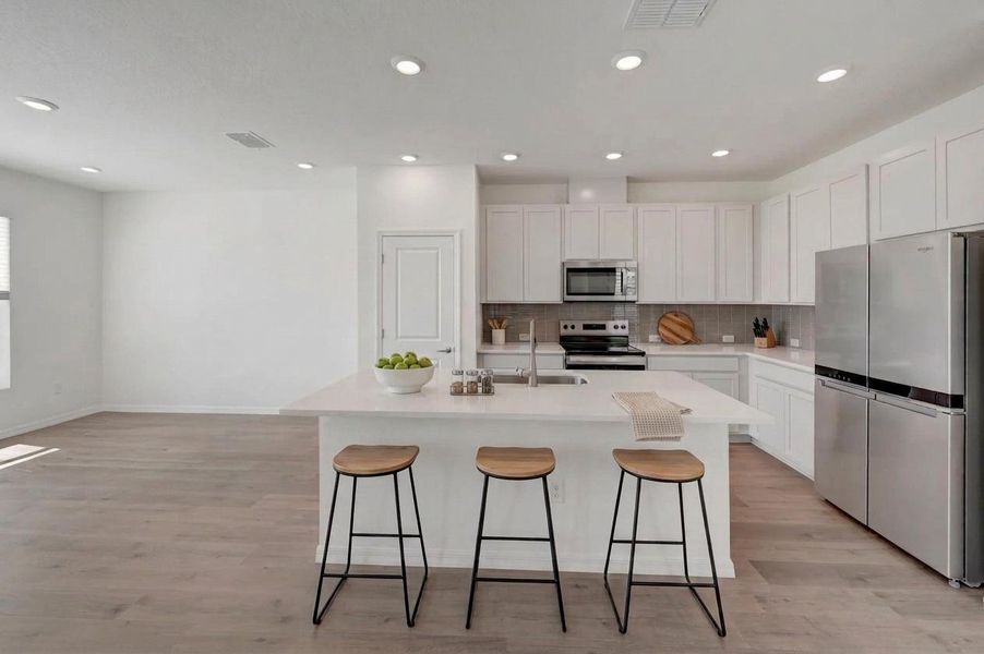 Furnished interior view inside a new home in Waterset Townhomes, Apollo Beach (Image 6). Furnished interior view inside a new home in Waterset Townhomes, Apollo Beach (Image 6).