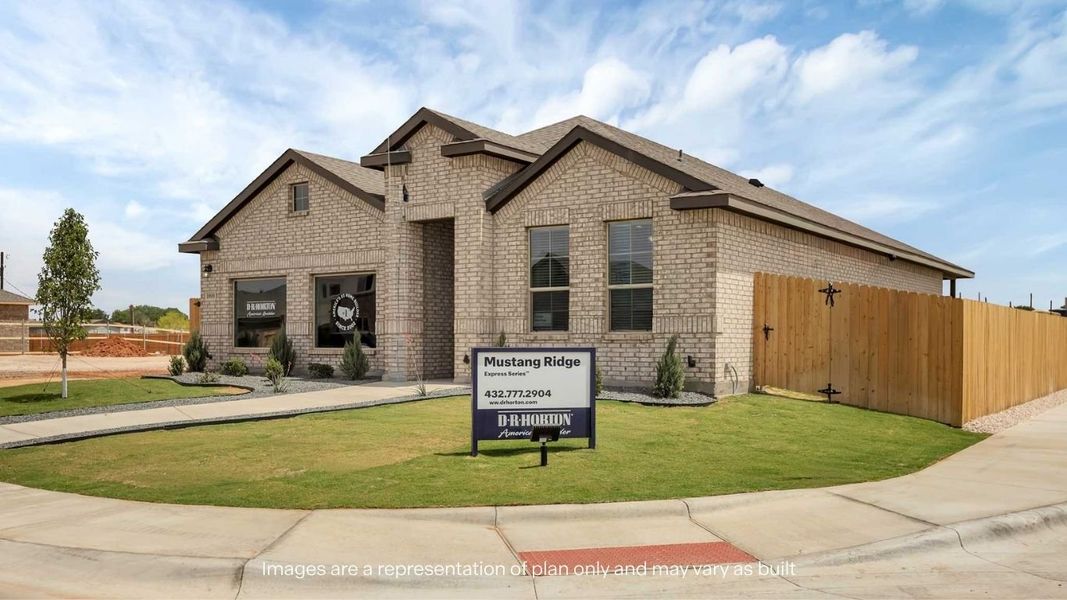 Representative exterior photo of a completed home built from the Cali by D.R. Horton in Mustang Ridge, Andrews, TX (Image 2).