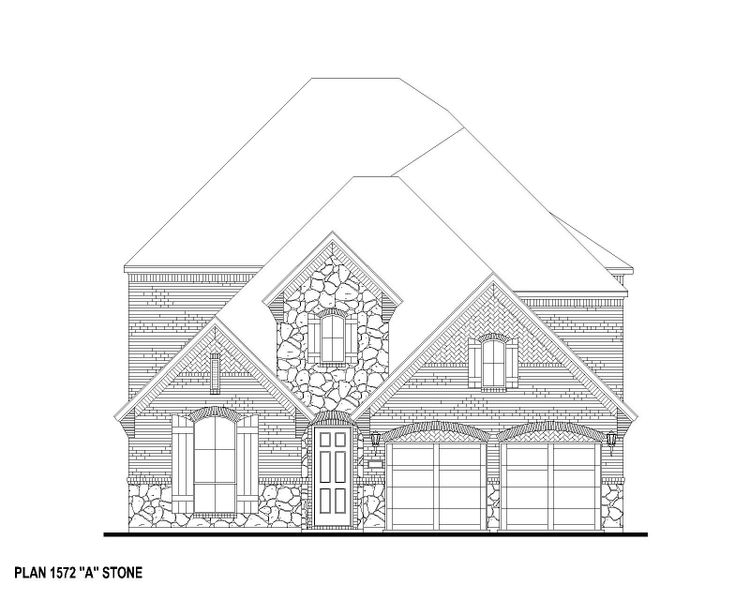 Plan 1572 Elevation A w/ Stone