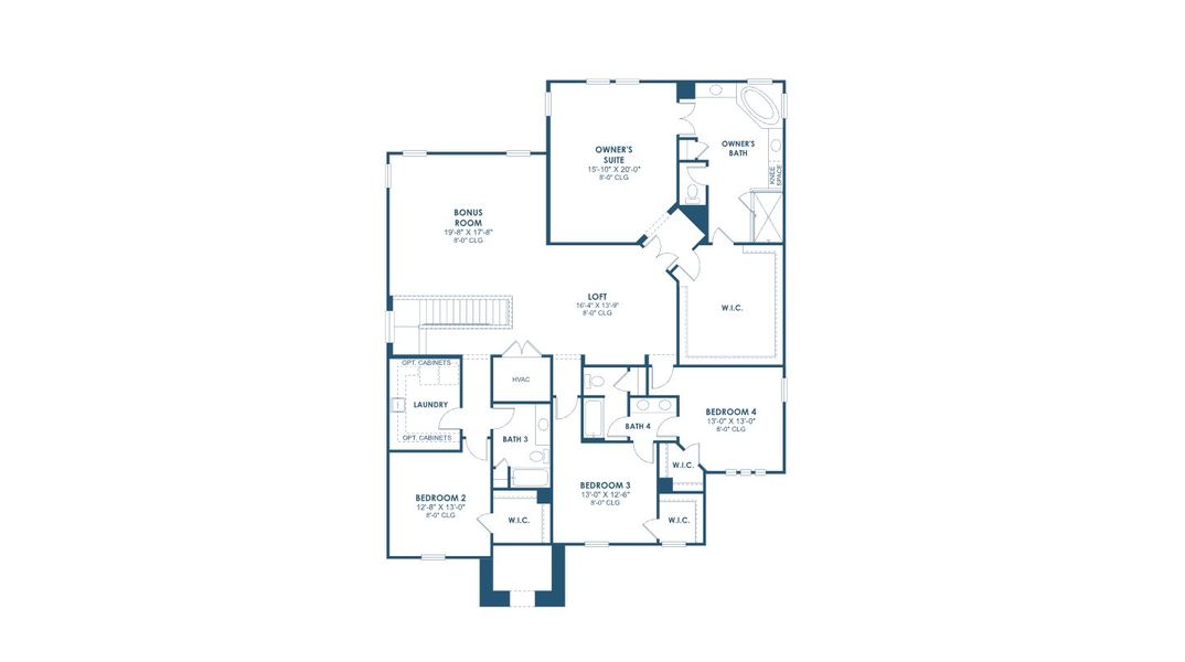 2D floor plan layout for the Westshore II by Homes by WestBay in Pasadena Ridge, Zephyrhills, FL (Image 4).