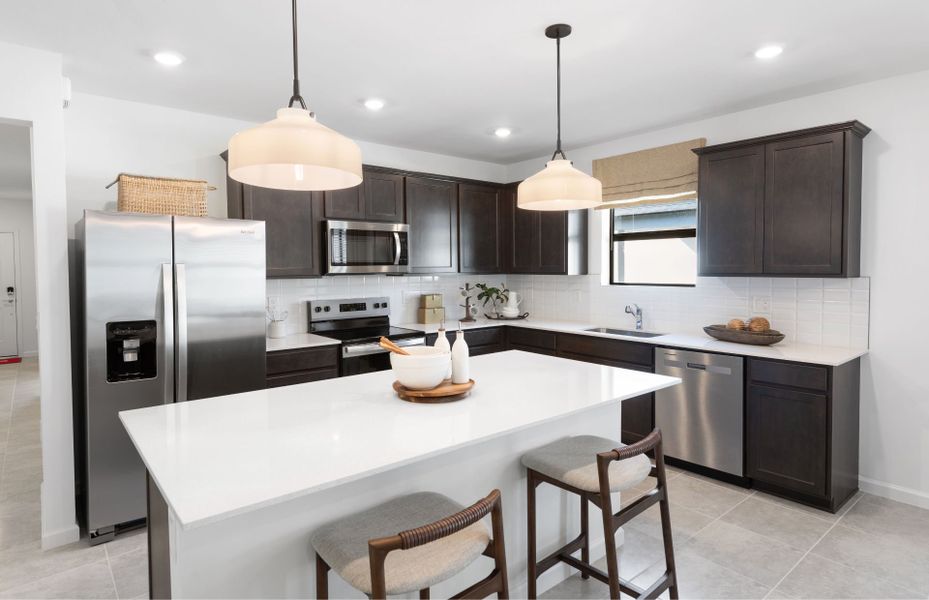 Kitchen with center island and optional move-in ready package Kitchen with center island and optional move-in ready package