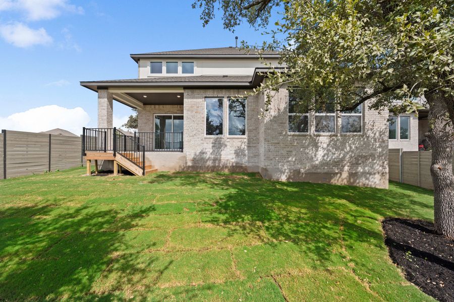 Exterior details and patio area of a home in Wolf Ranch, Georgetown (Image 28).