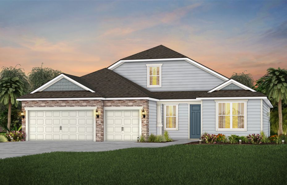 Craftsman Elevation with Stone | C3 with Stone Craftsman Elevation with Stone | C3 with Stone