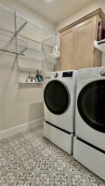 The laundry fits appliances easily.
