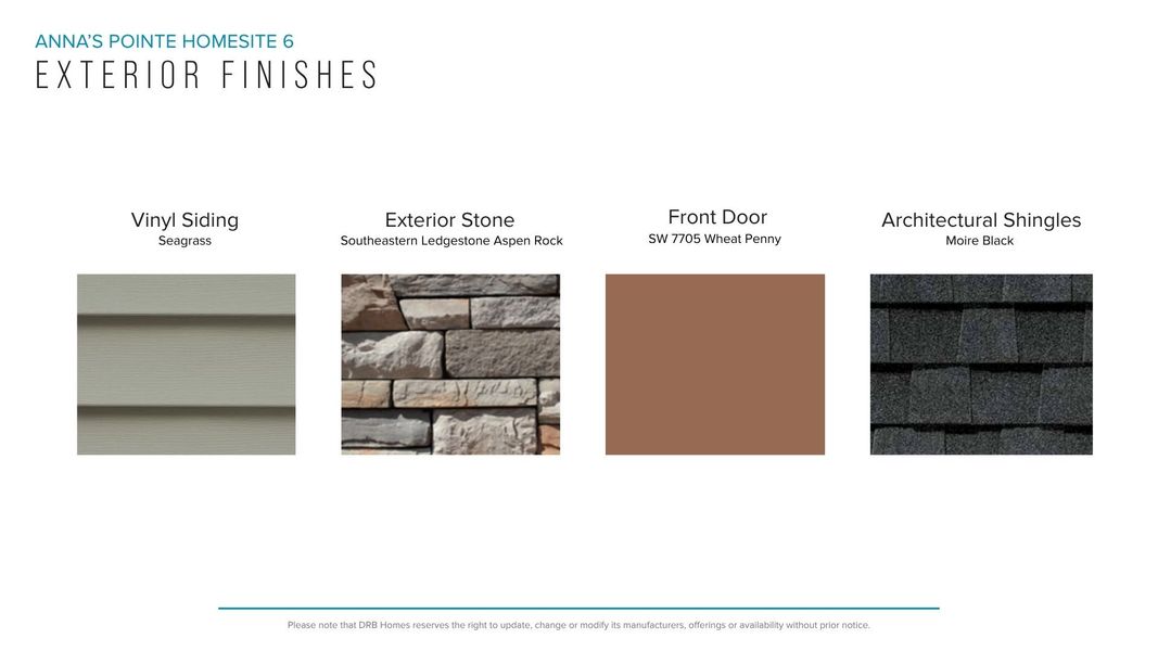 Sample of building materials used in homes in Anna's Pointe, Simpsonville (Image 16). Sample of building materials used in homes in Anna's Pointe, Simpsonville (Image 16).
