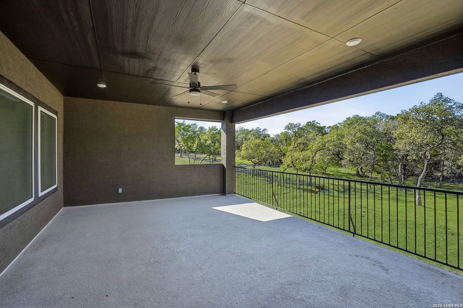 Exterior details and patio area of a home in Heimer Estates at Garden Ridge, San Antonio (Image 32).