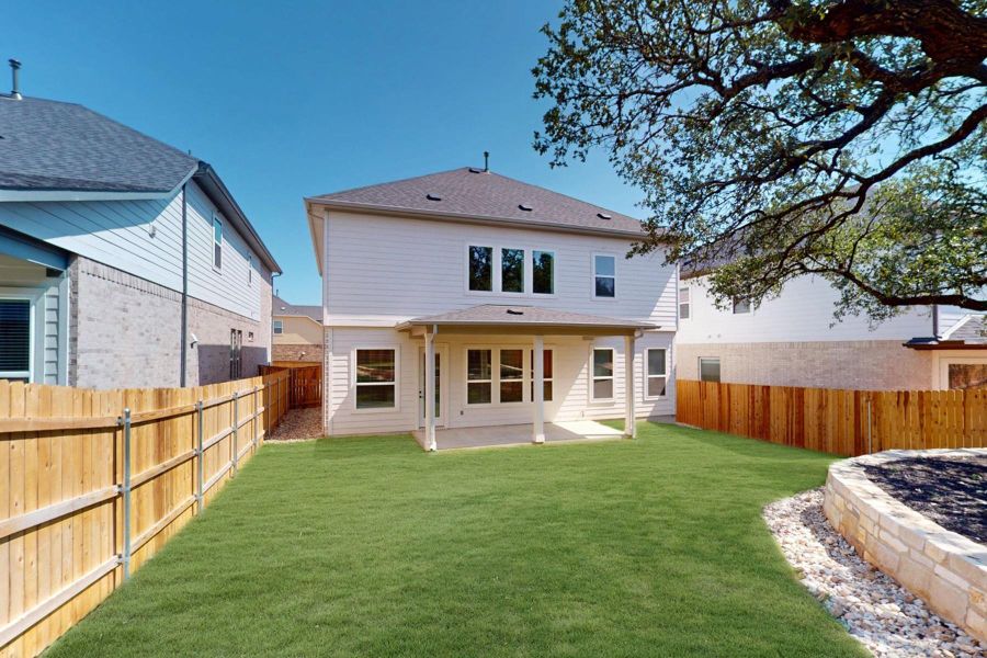 Exterior details and patio area of a home in Edgewood, Leander (Image 4). Exterior details and patio area of a home in Edgewood, Leander (Image 4).